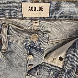 AGOLDE high waisted distressed jeans